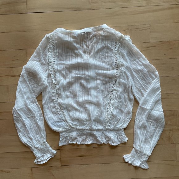 White Ruffled Blouse - Picture 2 of 5